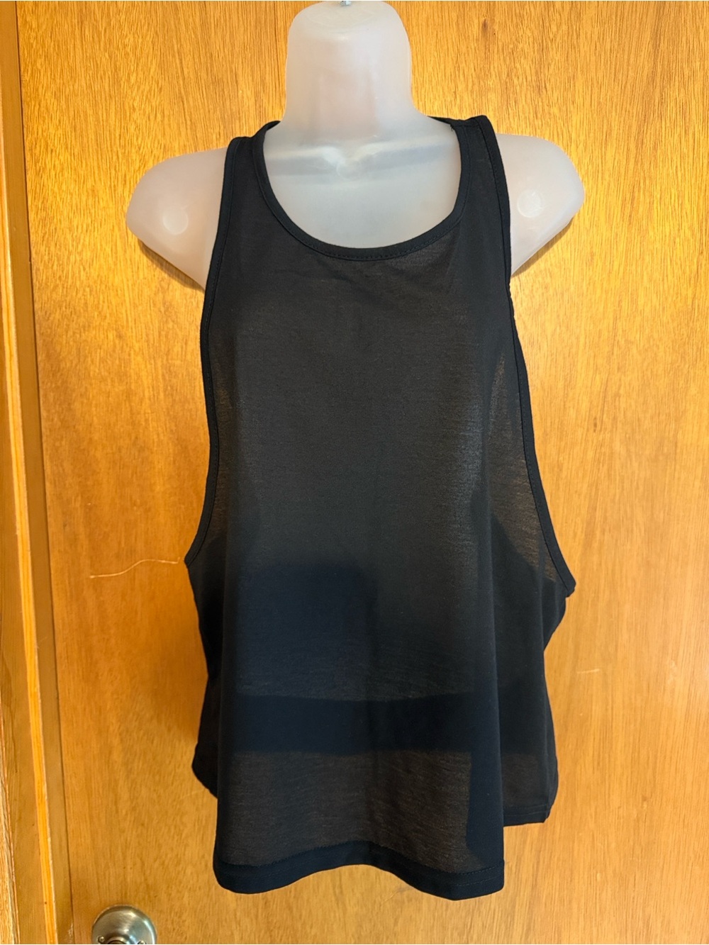 Women’s Black Racerback Deep Arm Hole Drop Tank Top Like New M